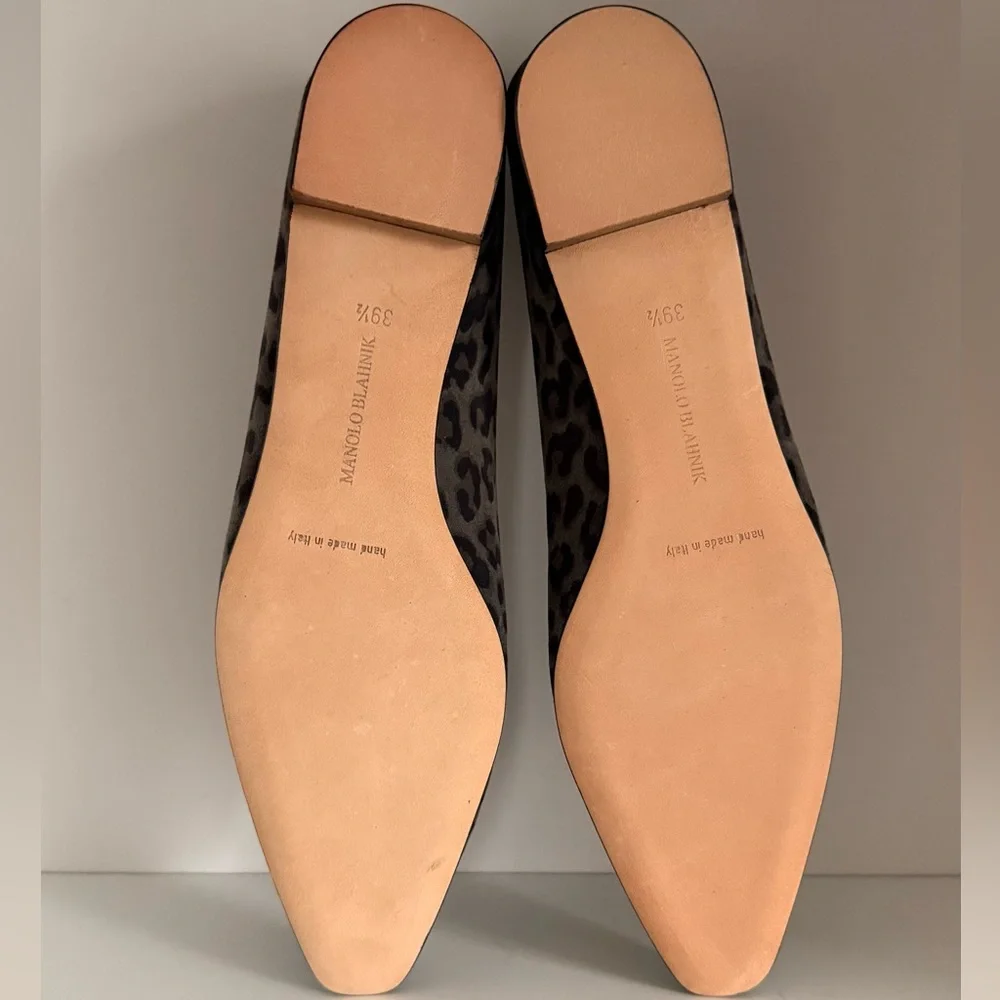 MANOLO BLAHNIK ‘Leo’ Suede Flats – Grey Leopard | EU 39.5 / US 9 - Picture 5 of 12